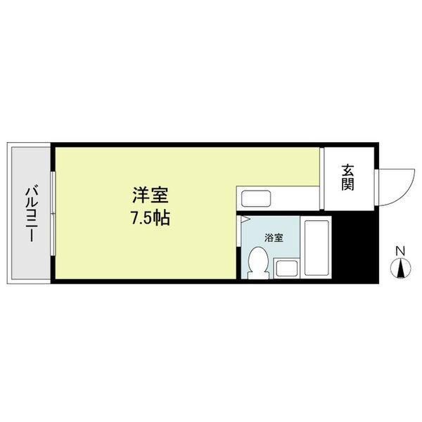 京阪グローリーハイツ(ワンルーム/5階)の間取り写真