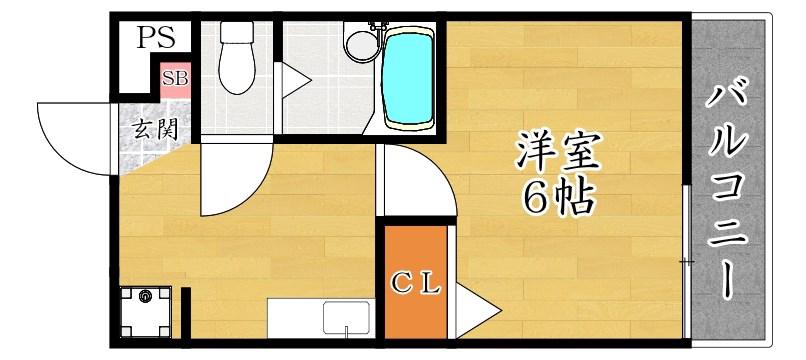 マルエスマンション川原町(1K/3階)の間取り写真