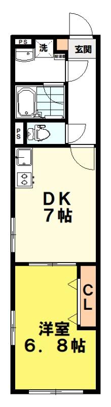 ロイヤルヒルズ成増(1DK/3階)の間取り写真