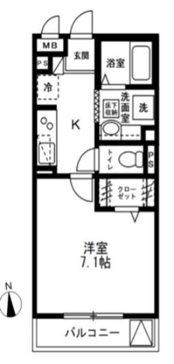 ダイワプレミア当代島II(1K/2階)の間取り写真