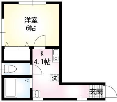 プランドール新川通(1K/2階)の間取り写真