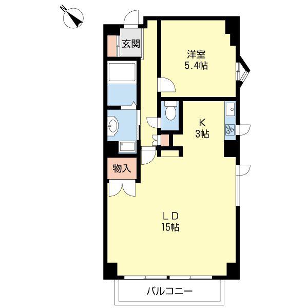 KIRAKU2(1LDK/3階)の間取り写真