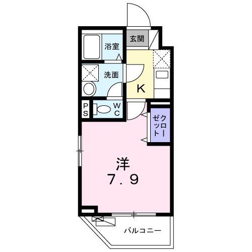 フィーカ蒲田(1K/4階)の間取り写真