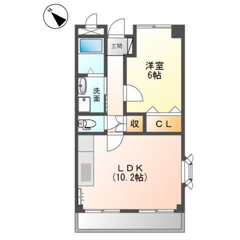 ヴィラプレール(1LDK/2階)の間取り写真