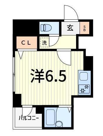 プレール・ドゥーク東京イースト(ワンルーム/2階)の間取り写真