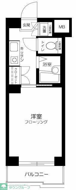ルーブル世田谷(1K/5階)の間取り写真