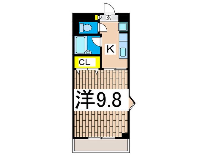 マロリーパーク上大岡(1K/4階)の間取り写真