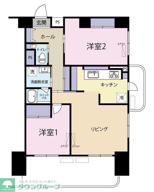 セントラルヒルズ高崎(2LDK/10階)の間取り写真