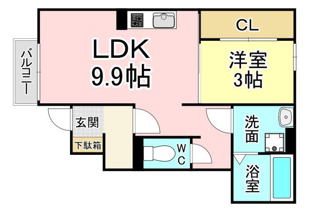 レオーネ39(1LDK/1階)の間取り写真
