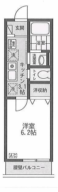 ティルタ南住吉(1K/3階)の間取り写真