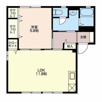 ディアステージA(1LDK/2階)の間取り写真