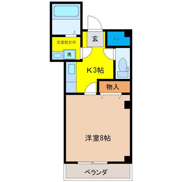 サンビレッジセキヤ(1K/1階)の間取り写真