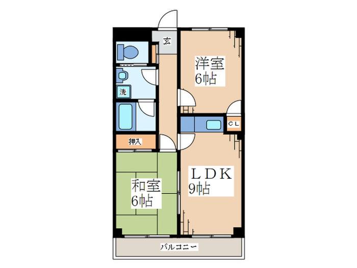 プレシャス ポイント(2LDK/1階)の間取り写真