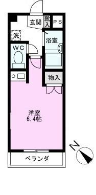 池田マンション(ワンルーム/2階)の間取り写真