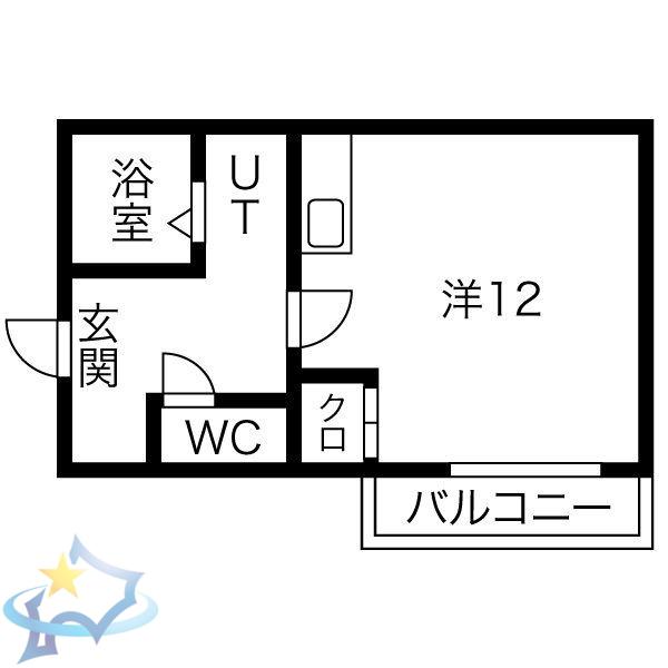ウエスト CANAL(ワンルーム/7階)の間取り写真
