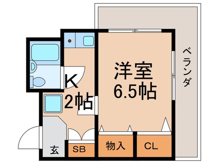 ハイツ菩提樹(1K/2階)の間取り写真