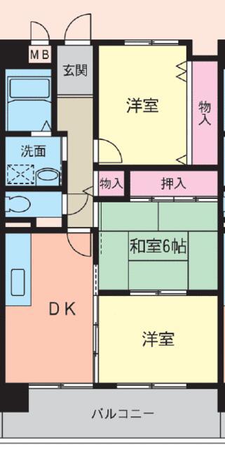 スクェア・ヴィレッジ(3DK/4階)の間取り写真