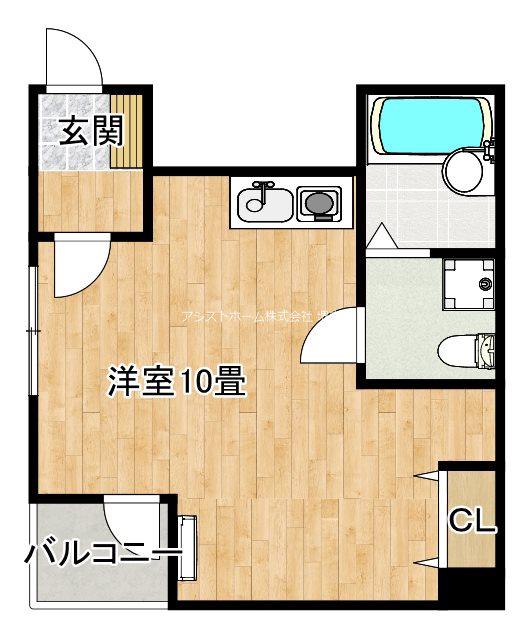 OBCマンション(ワンルーム/2階)の間取り写真