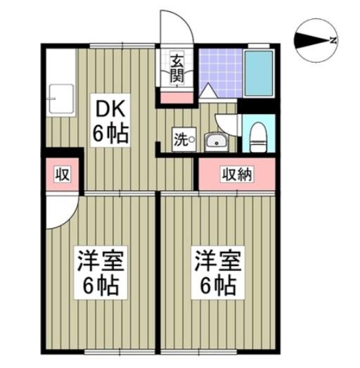 パークヒルM(2K/1階)の間取り写真