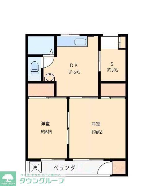 レジデンス浦和常盤(2DK/1階)の間取り写真