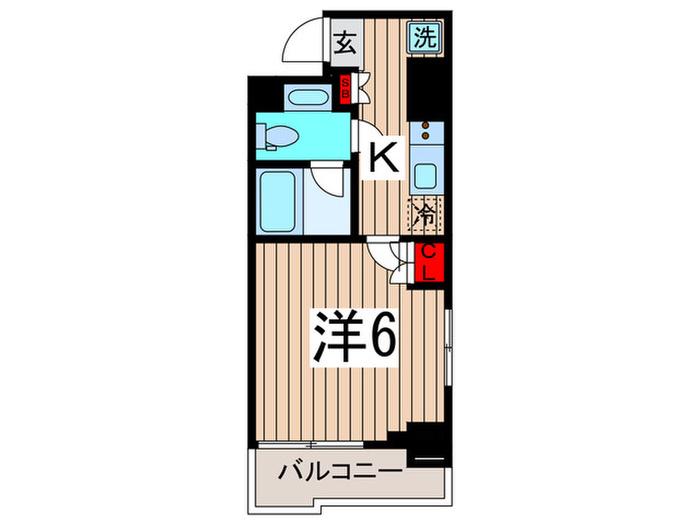 プルミエ武蔵小山(1K/6階)の間取り写真