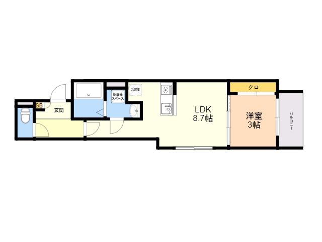 ZEH箱崎LASPACIOⅡ(1LDK/2階)の間取り写真
