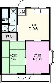 メゾンアメニティ(2DK/1階)の間取り写真