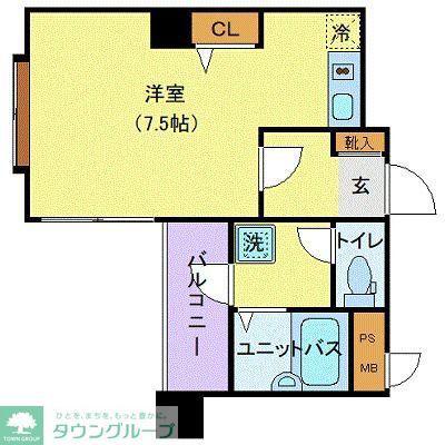 ベルシティ五橋(ワンルーム/5階)の間取り写真