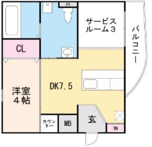 LA PORTE(1SLDK/2階)の間取り写真