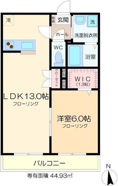 ディアコート(1LDK/2階)の間取り写真