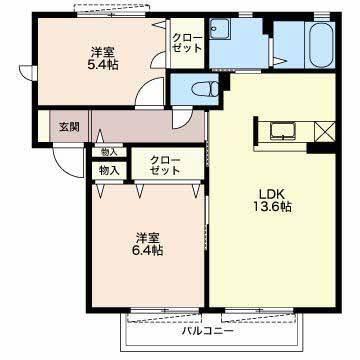 ルミエールZEN(2LDK/1階)の間取り写真