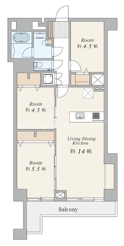 マンション広尾台(3LDK/5階)の間取り写真
