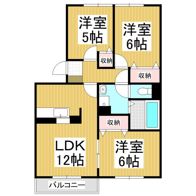シャルマン・ドヌール(3LDK/1階)の間取り写真