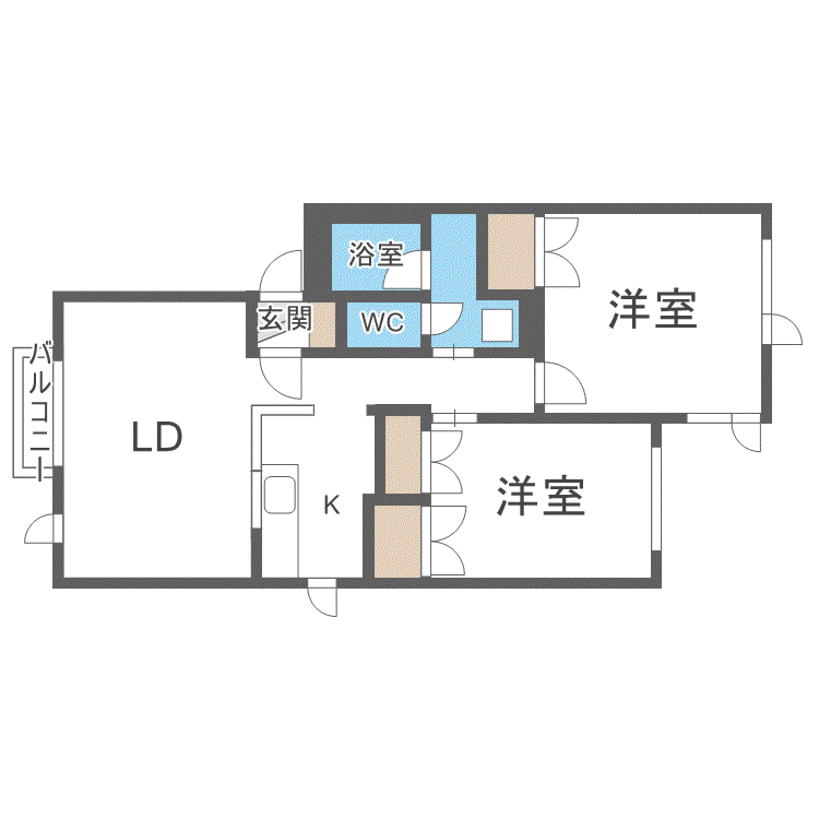 チュチュハーダム(2LDK/2階)の間取り写真