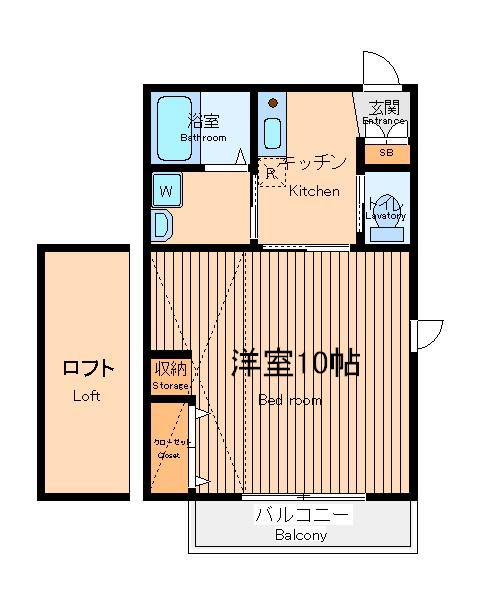 テナック府中(1K/2階)の間取り写真