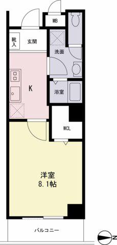 セゾンドはのん(1K/3階)の間取り写真