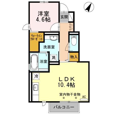ララ・グラシア(1LDK/1階)の間取り写真