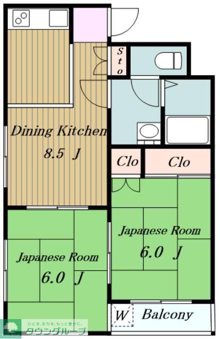 南ハイツ(2DK/3階)の間取り写真