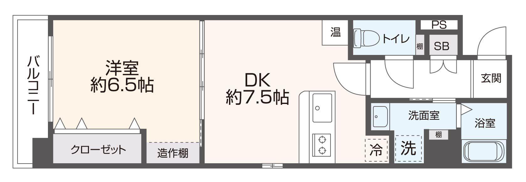 ライトステージ(1DK/3階)の間取り写真