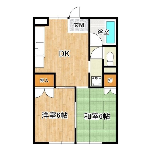 リベルテ翠川(2DK/2階)の間取り写真
