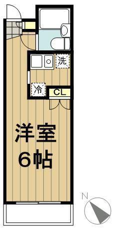 サギノミヤフラッツ(1K/3階)の間取り写真