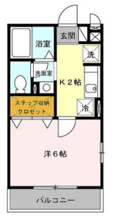 コンフォート2(1K/2階)の間取り写真