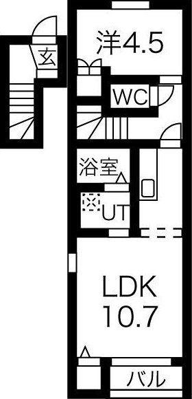タウンコート上杉(1LDK/2階)の間取り写真