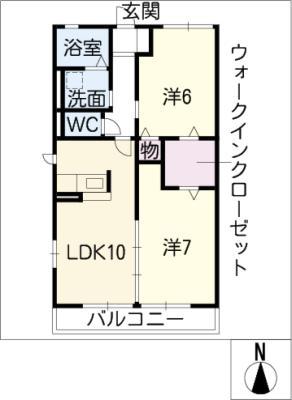 メゾン・ラフィネ(2LDK/1階)の間取り写真