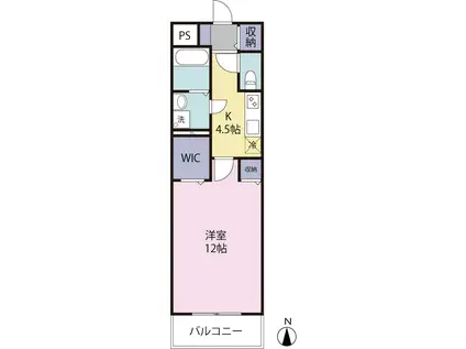 ミモザハウス(1K/1階)の間取り写真