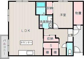 エヴァグリーン(1SLDK/5階)の間取り写真