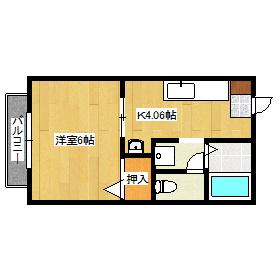 コーポ橋本(1K/1階)の間取り写真