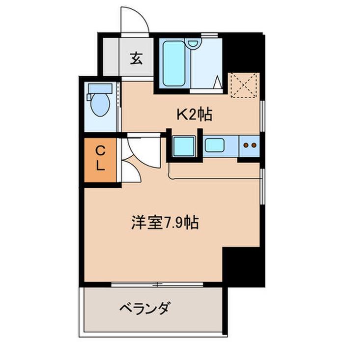 楠原ビル(1K/6階)の間取り写真