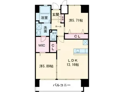 LEGENDTAKAMI(2LDK/11階)の間取り写真