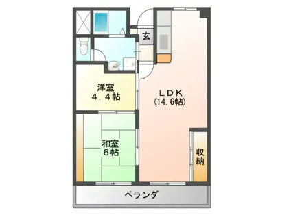 美幸マンション(2LDK/2階)の間取り写真